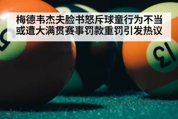 梅德韦杰夫脸书怒斥球童行为不当 或遭大满贯赛事罚款重罚引发热议